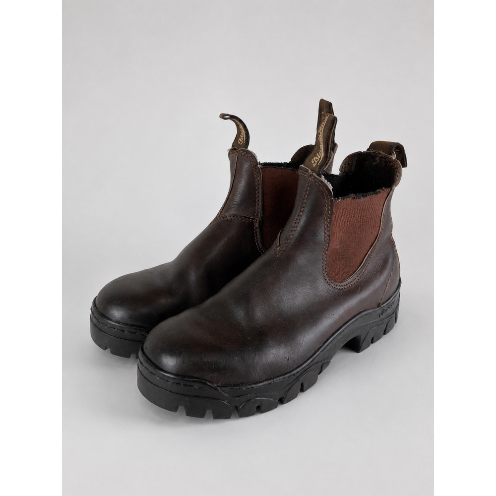 Blundstone Chelsea Boots Women US Sz 9 Mens 7 Brown Leather Vibram Lug Sole